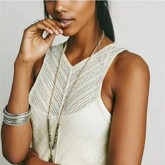 Free People See Through Medium Asymmetrical Slip Dress - Picture 2 of 8